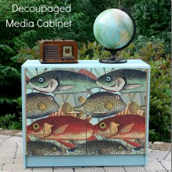 Media Cabinet Makeover with Decoupage , Sweet Pea